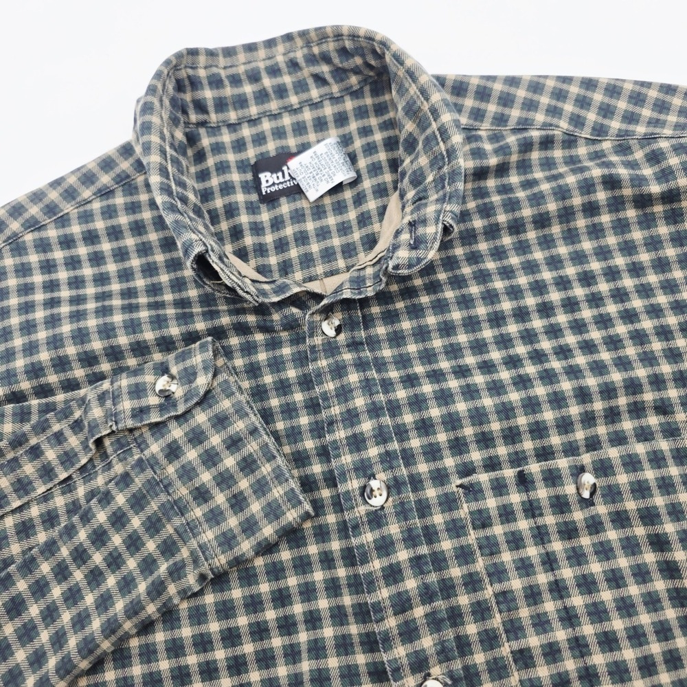 Bulwark FR Flame Resistant Plaid Work Shirt Mens Large Green SLG8HN3 Excel FR